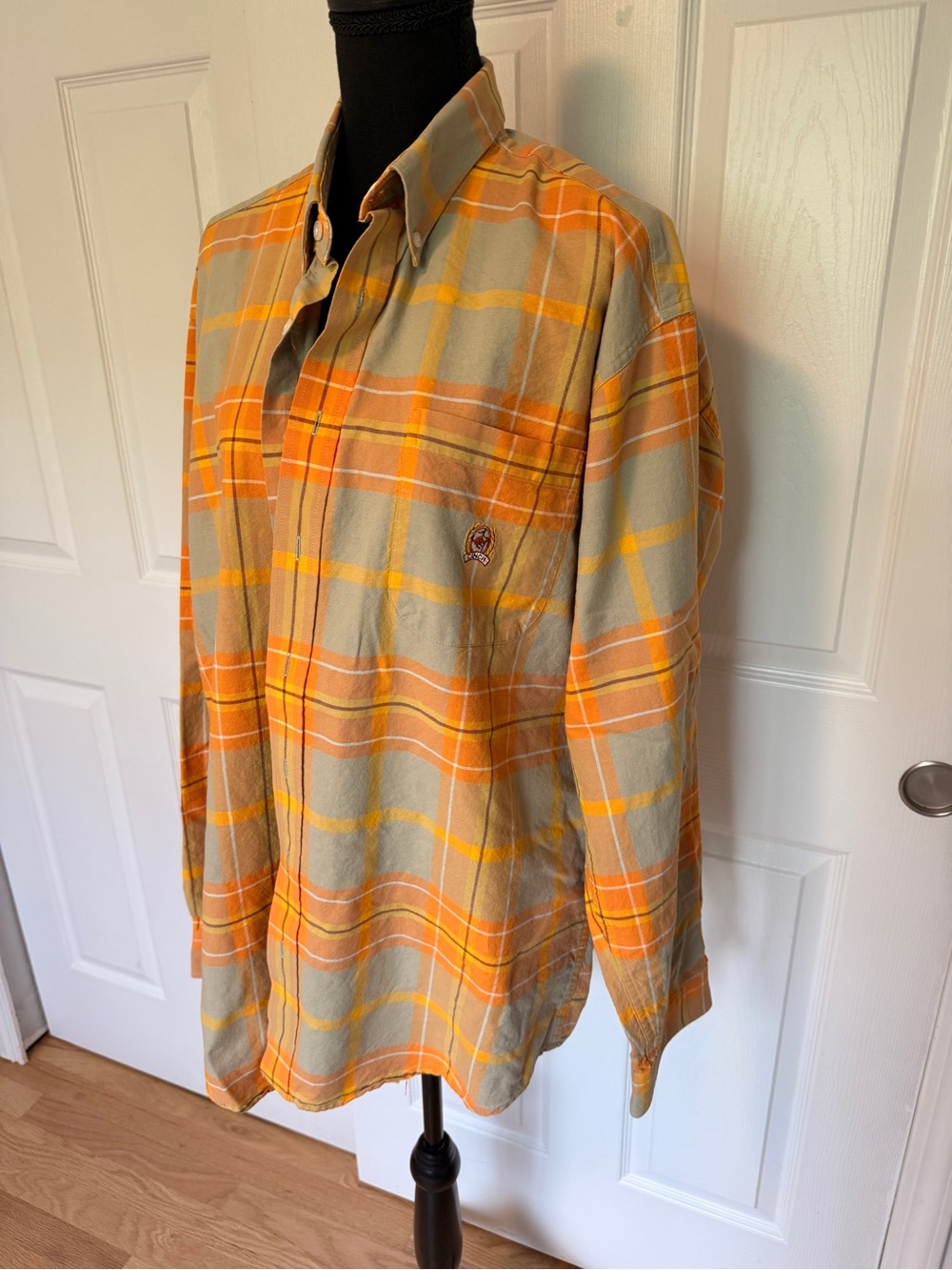 Cinch Orange Plaid Western Button-Up Shirt